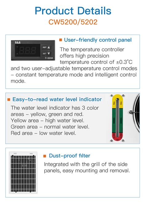 Factory Direct Supplier Cw-3000 Cw-5000 Cw-5200 Water Chiller Machine ...