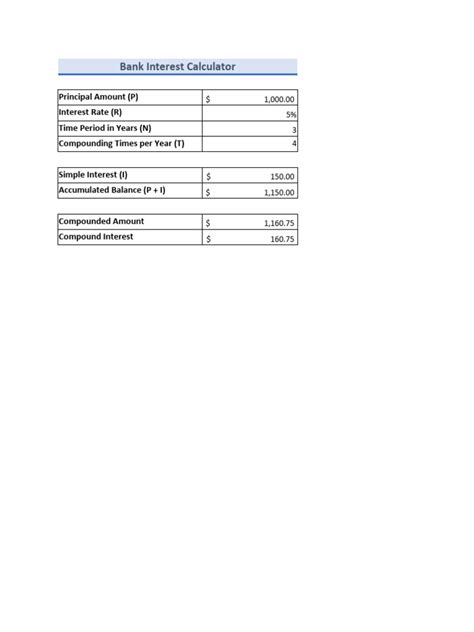 Bank Interest Calculator | PDF