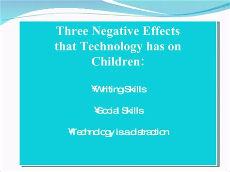 Negative Effects Of Technology On Children Ppt