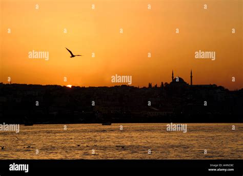 istanbul turkey sunset stock photo alamy