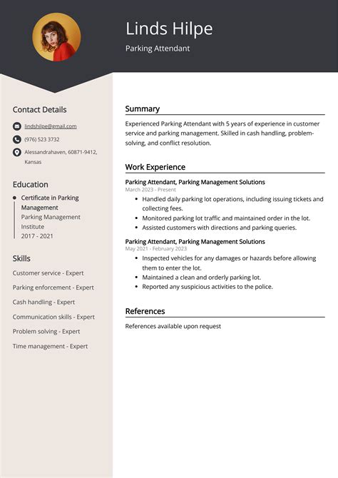 Parking Attendant Resume Examples (Template & 20+ Tips)