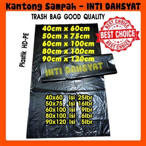 Jual Kantong Plastik Sampah Trash Bag Hd Pe Hitam Uk X X