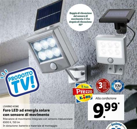 Livarno Home Faro Led Ad Energia Solare Con Sensore Di Movimento