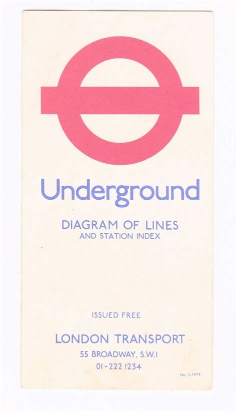 London Transport Underground Map And Tube Station Index Pocket Map