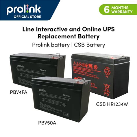 Prolink PBV4FA PBV50A | CSB GP1272 | CSB HR1234 | Maintenance-Free VRLA ...