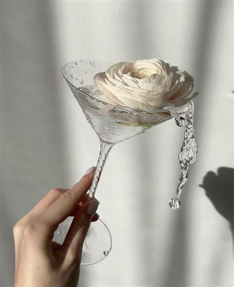 White Rose In Martini Glass White Aesthetic Moody Aesthetic In 2022 Brand Photography