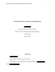 Challenges And Possibilities Paper Docx EDUCATIONAL TECHNOLOGY