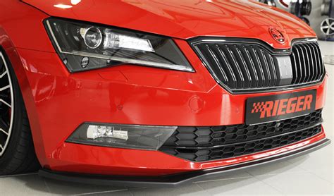 Skoda Superb Mk3 3V 2015 Onwards Front Lower Splitter ABS Plastic