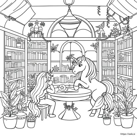 unicorn academy coloring pages