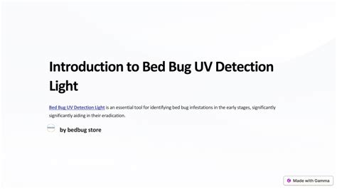 Ppt Sleep Tight Bug Free Nights Harnessing The Power Of Uv With Bed