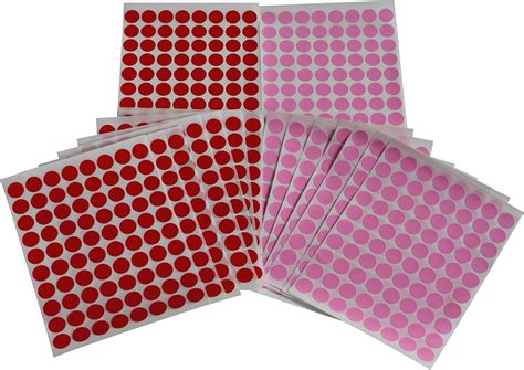 Amazon.com: RED and Pink dot Stickers - Round Shaped Label for Party Favors, Kids Activities ...