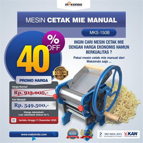 Jual Cetak Mie Manual Untuk Usaha Mks B Di Pekanbaru Toko Mesin