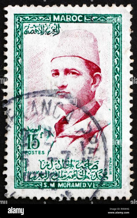 MOROCCO CIRCA 1956 A Stamp Printed In The Morocco Shows Sultan