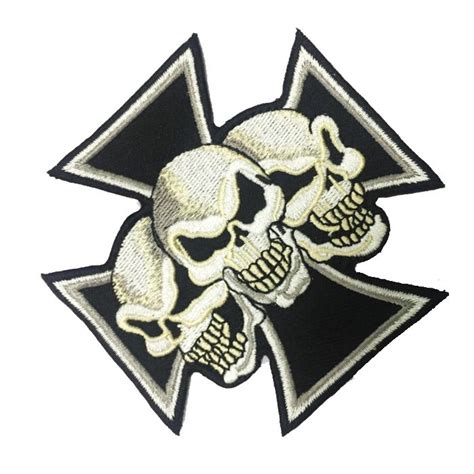 2021 Fantastic Maltese Cross Devil Triple Skulls Christian Embroidered