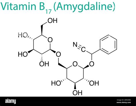 A Vector Illustration Of The Molecule Structure Of Vitamin B17 Amygdaline Stock Vector Image