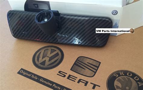 Vw Golf Mk4 Gti R32 Black Rear View Mirror Carbon Fibre Style Genuine New Oem Vw Part Vw Parts