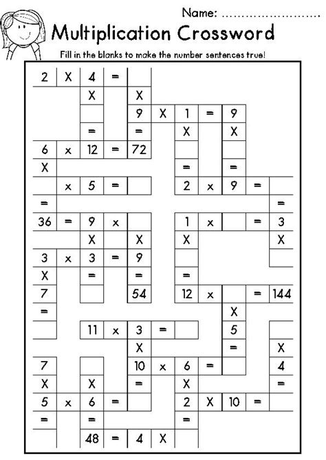 Free Printable Math Crossword Puzzles