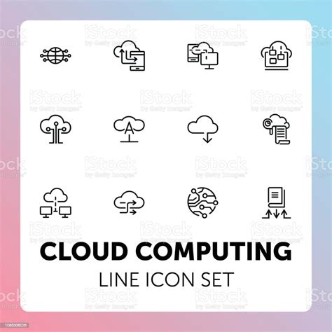 Cloud Computing Line Icon Set Stock Illustration Download Image Now