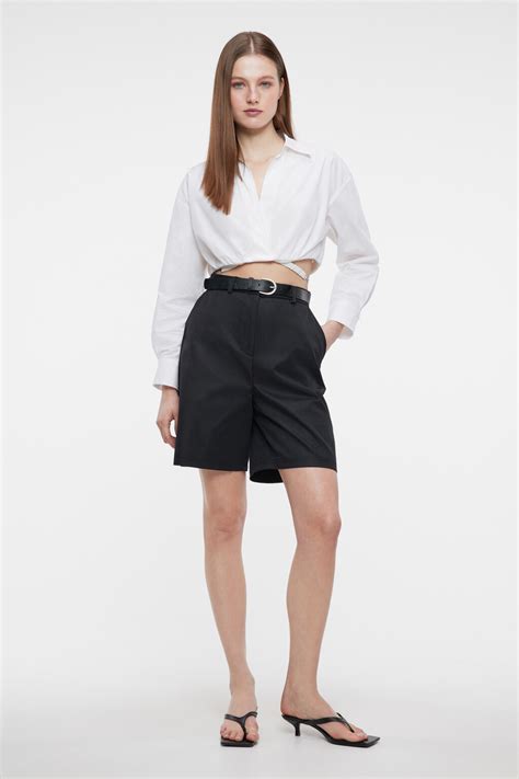 Блузка-рубашка укороченная на запах с ремешком 2321292318, цвет: белый ...