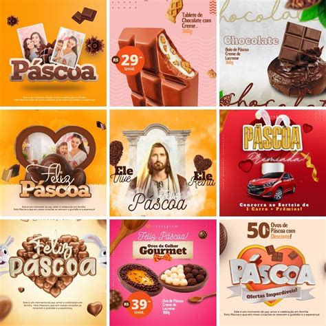 40 Pack Artes Canva Páscoa Feed Instagram E Facebook