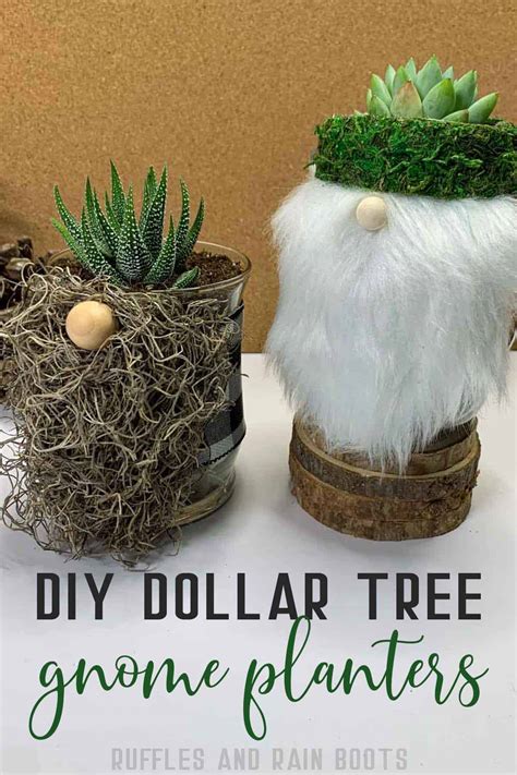 Mini Gnome Planters From Dollar Tree Supplies Ruffles And Rain Boots