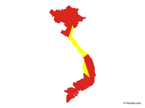 flag map  vietnam  vector maps