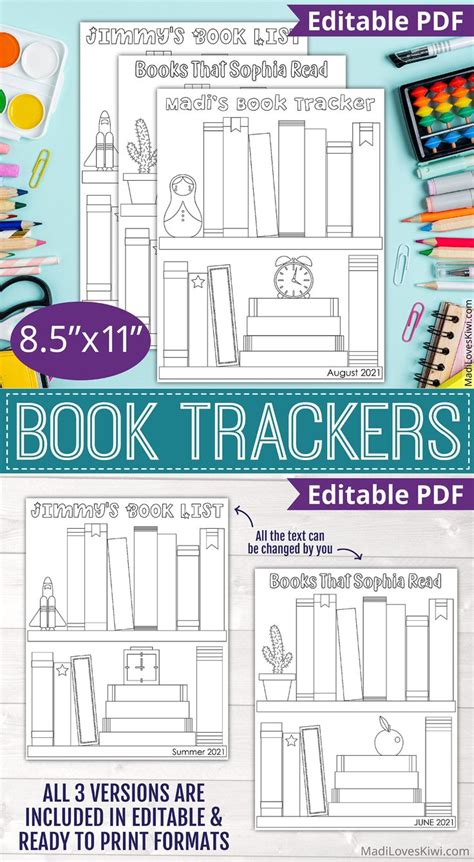 Personalized Kids Book List Printable To Read Tracker Page Etsy