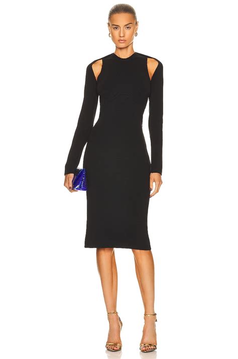 Tom Ford Ribbed Midi Dress In Black Fwrd