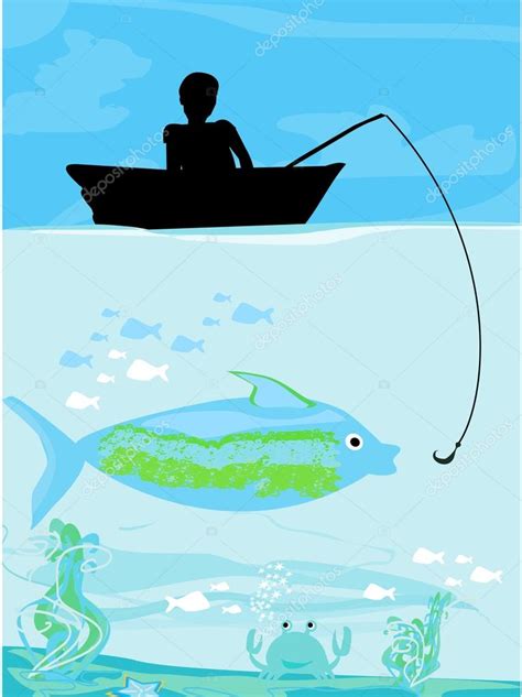 Fisherman Catching The Fish Stock Vector Image By JackyBrown 18011481