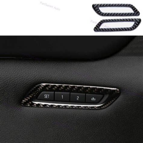 16 20 Fit For Cadillac Ct6 Real Carbon Fiber Seat Memory Button Frame Cover Trim Ebay