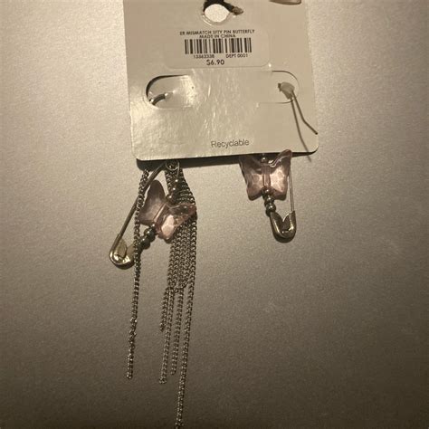 Hot Topic Safety Pin And Butterfly Asymmetrical Depop