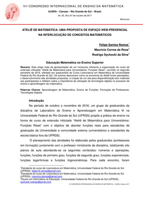 PDF ATELIÊ DE MATEMÁTICA UMA PROPOSTA DE ESPAÇO WEB PRESENCIAL NA