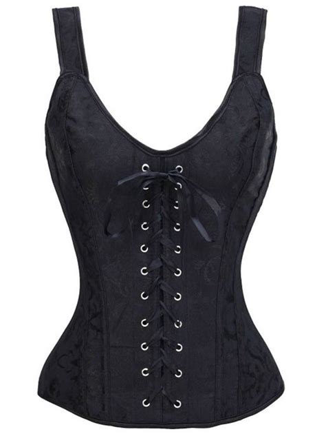 33 Off Lace Up Corset Top With Brocade Rosegal