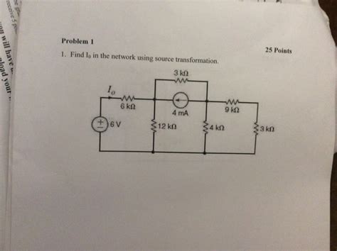 Solved Find I 0 In The Network Using Source Transformation Chegg