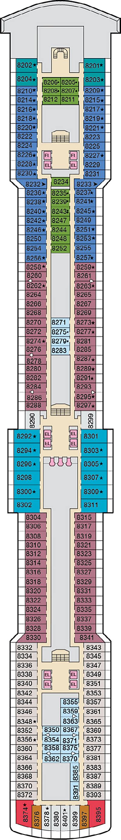 Carnival Luminosa Deck 8 - Activities & Deck Plan Layout