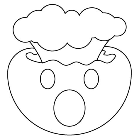 Exploding Head Emoji Coloring Page ColouringPages