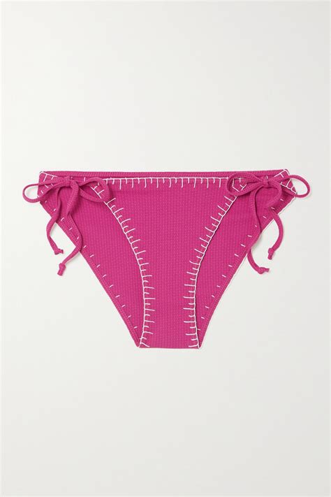 Buy Marysia Sole Embroidered Seersucker Bikini Briefs At 60 Off