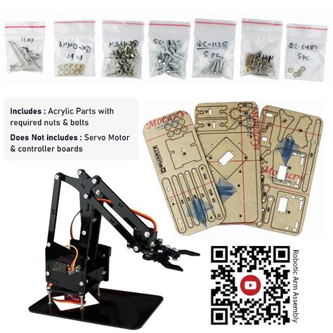 DIY Robotic Arm - Acrylic DIY Kit with Nuts, Bolts and Full Assembly ...