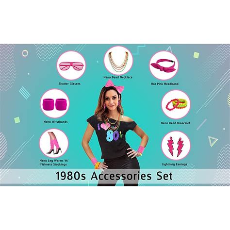 Retro Vintage Disco 1980s Outfits Accessories Off Shoulder T-Shirt I ...