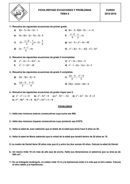 MatemÁticas Sobre Ecuaciones Y Lenguaje Coloquial