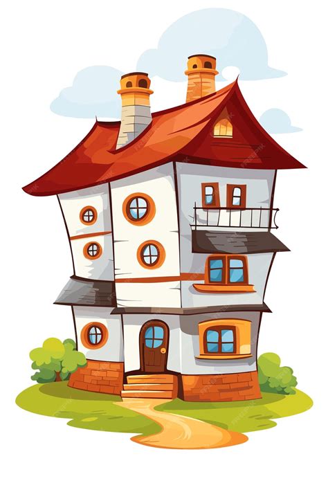 Premium Vector | House drawing cartoon illustration vector