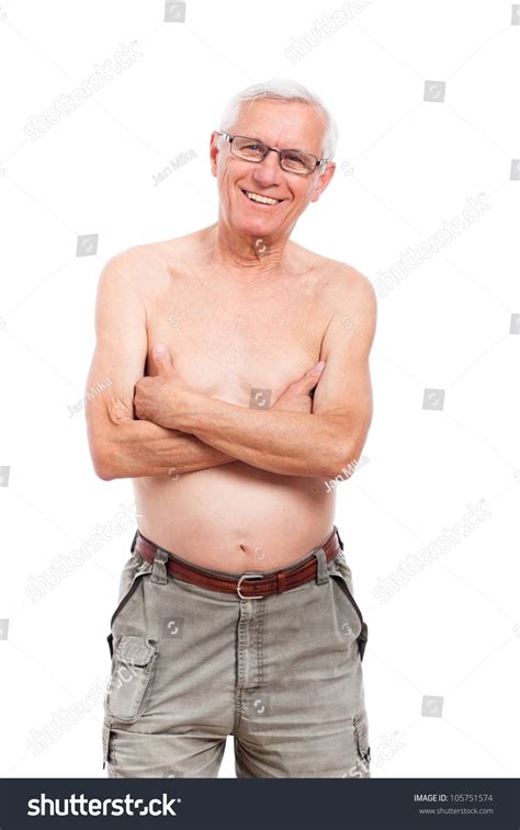 Portrait Happy Smiling Naked Elderly Man Stock Photo 105751574 Shutterstock