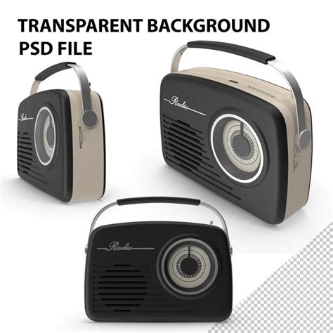 Premium Psd Black Retro Radio Png