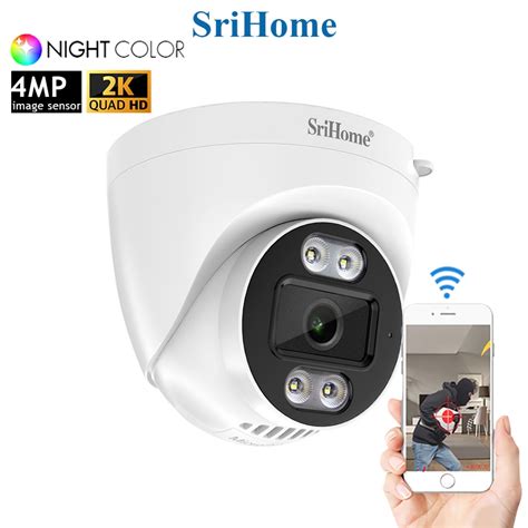 Mp Srihome Sh Dome Camera K Qhd Video Wifi Cctv Two Way Voice