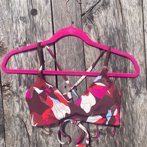 Athleta Swim Athleta Hero Bloom Decadent Chocolate Triangle Bikini Top Nwt Poshmark