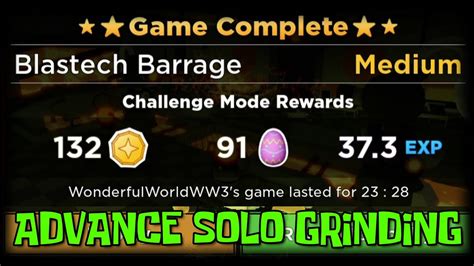 Grinding Easter Egg Blastech Barrage Medium Mode Challenge In Roblox