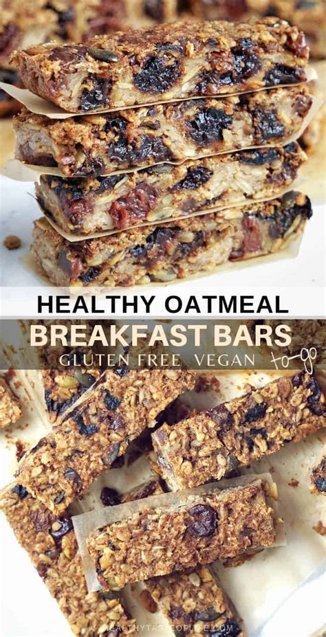 Healthy Oatmeal Breakfast Bars To Go Gluten Free Vegan Healthy Taste Of Life