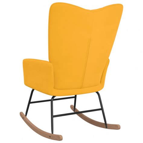 Silla Mecedora De Terciopelo Amarillo Mostaza