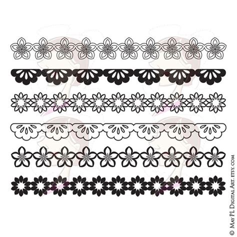 Papel Picado Borders Digital Clip Art Mexican Design Elements Etsy