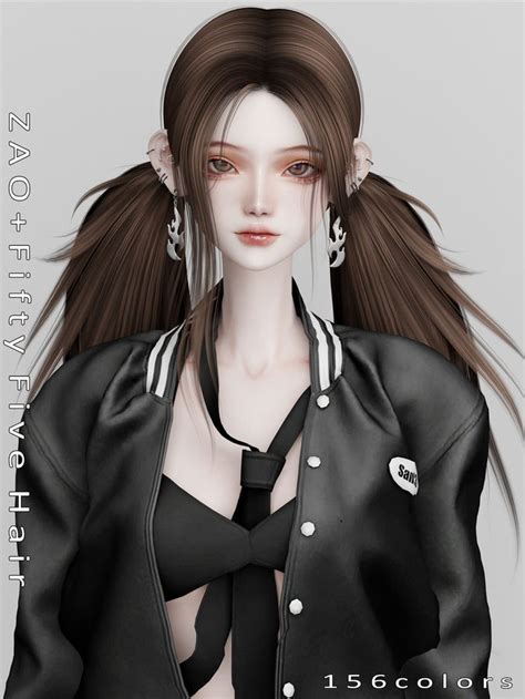 Zao Fifty Five Hair Zao In Sims Clothing Sims Cc Sims